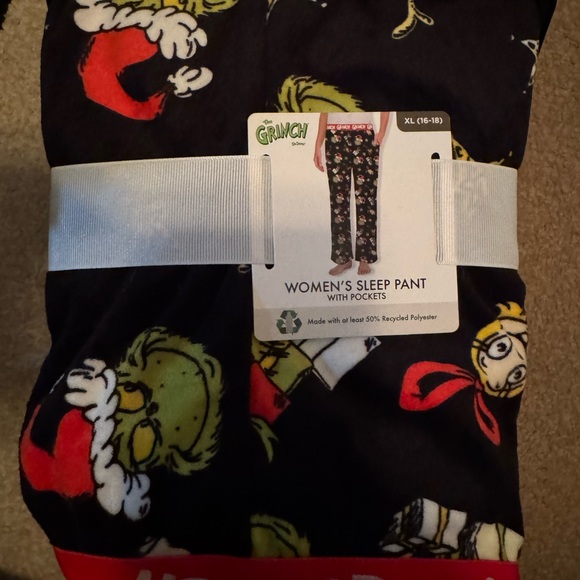 Dr. Seuss Women's The Grinch Print Velour Sleep Pants - Picture 7 of 10
